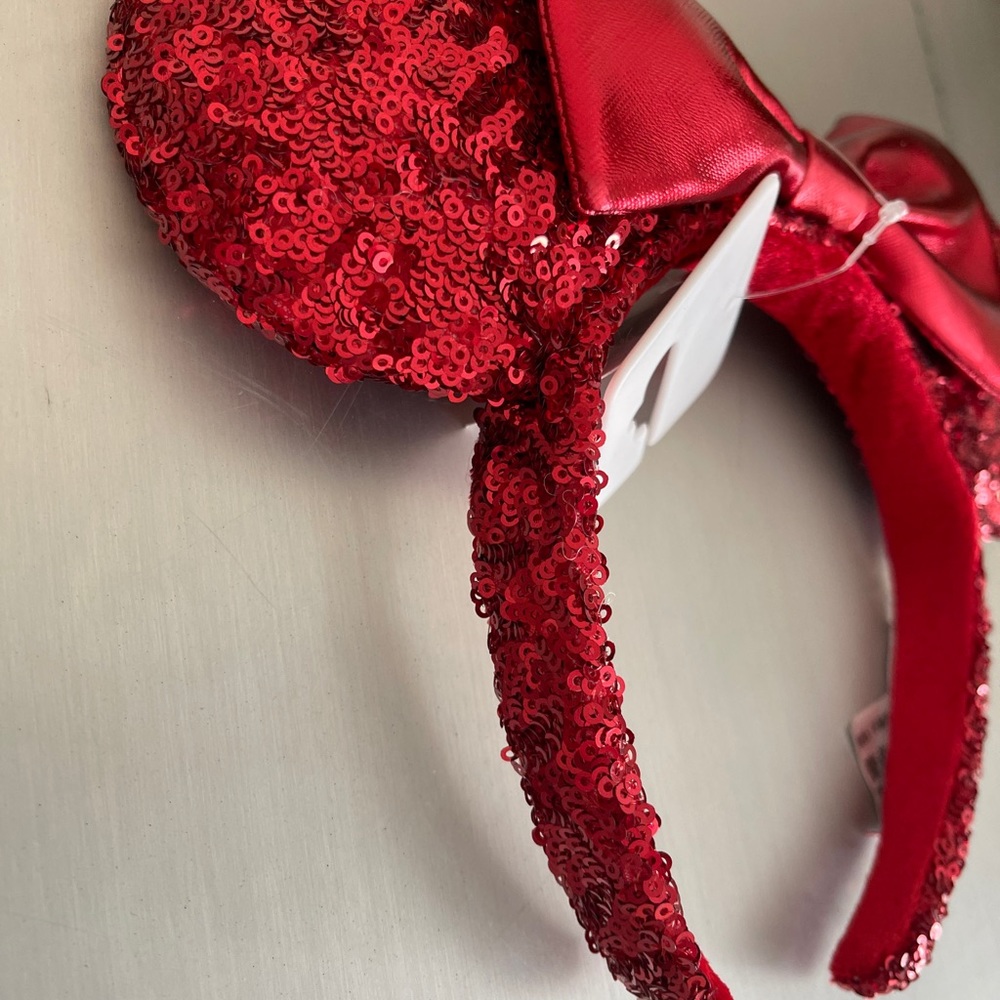 Disney Minnie Mouse Sequined Ears RED - Picture 3 of 4
